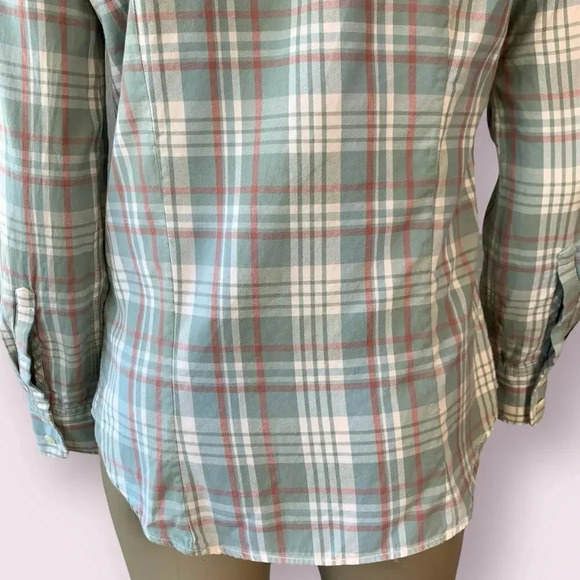 J. Crew Perfect Shirt Western Plaid Button Up Long Sleeves Size S Green Cotton - Picture 12 of 15